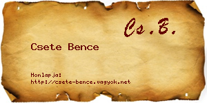 Csete Bence névjegykártya